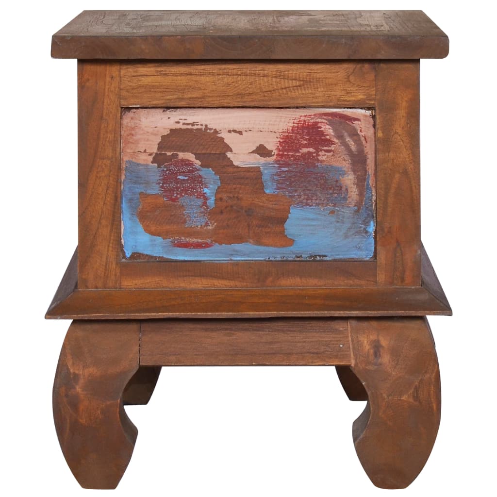 Mesita De Noche De Madera Reciclada De Teca 45x35x40 Cm_2