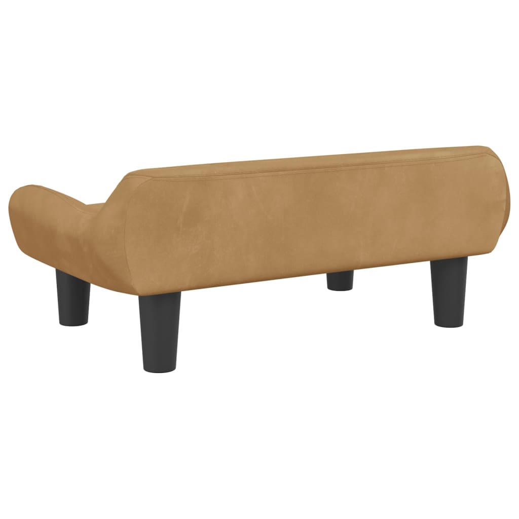 Cama Para Perros De Terciopelo Marrón 70x40x24 Cm / Vetonek_4