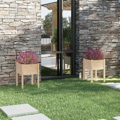 Jardineras 2 Uds Madera Maciza De Pino 50x50x70 Cm_1