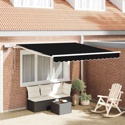 Toldo Retráctil Negro 350 X 250 Cm Tela Y Aluminio_1