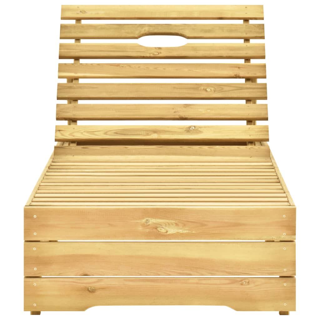 Tumbona Con Cojín Crema Madera De Pino Impregnada_2