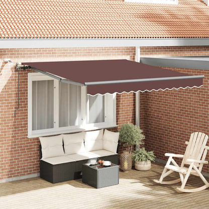 Toldo Retráctil Automático Con Luces Led Marrón 300x250 Cm_1