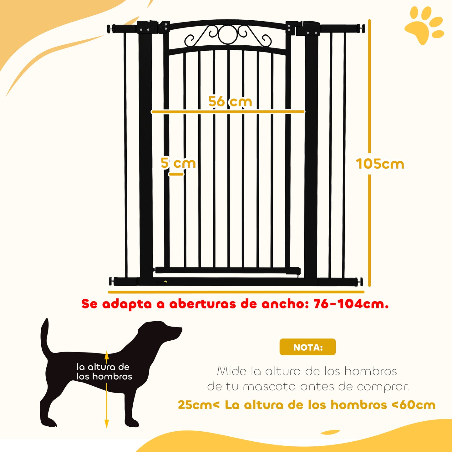 Pawhut Barrera Para Perros Con Cierre Automático_2