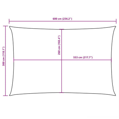 Vidaxl Toldo De Vela Rectangular Tela Oxford Color Crema 3x6 M_2