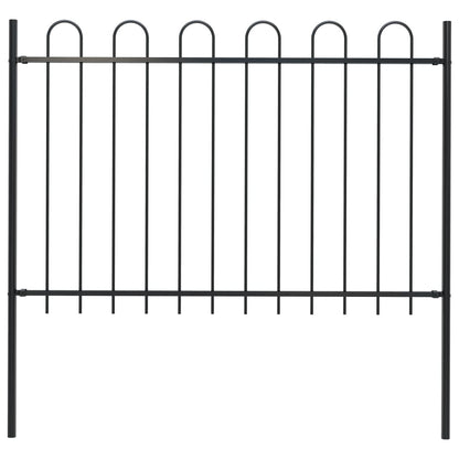 Valla De Jardín Con Puntas De Aro Acero Negro 1,7 M / Vetonek_4