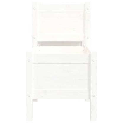 Jardinera De Madera De Pino Maciza Blanca 178,5x44x75 Cm_4