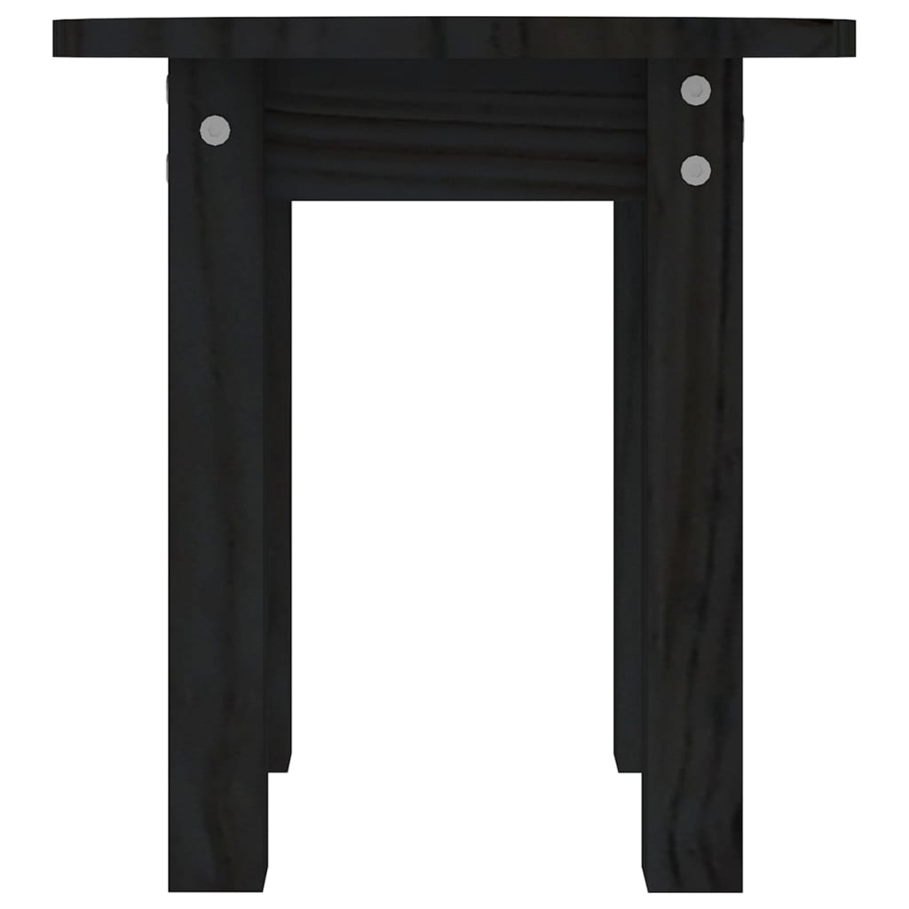 Mesa De Centro De Madera Maciza De Pino Negro Ø35x35 Cm_3