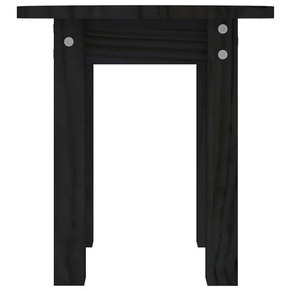 Mesa De Centro De Madera Maciza De Pino Negro Ø35x35 Cm_3