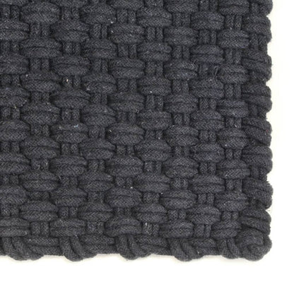 Alfombra Rectangular Algodón Antracita 180x250 Cm / Vetonek_1