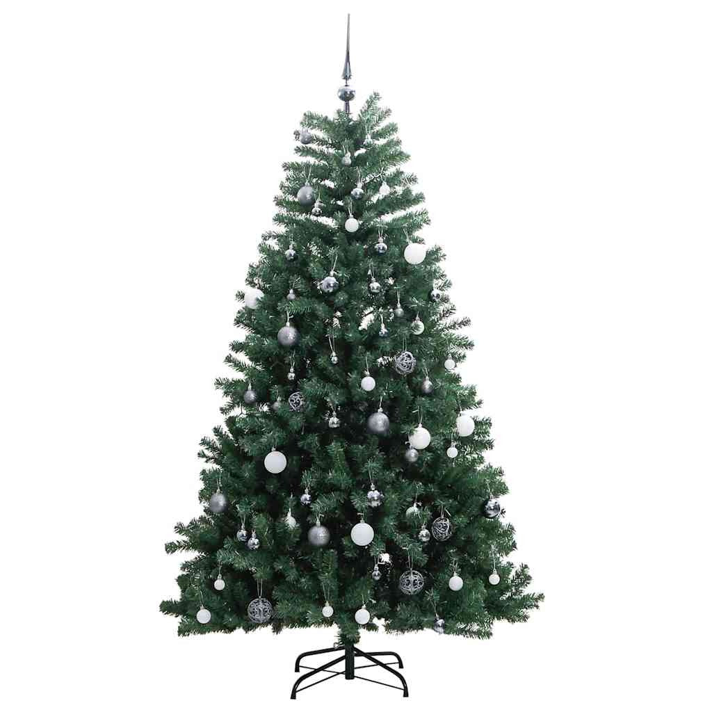 Vidaxl Árbol De Navidad Artificial Con Bisagras 150 Led Y Bolas 150 Cm_3