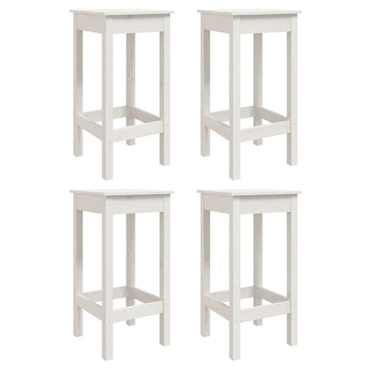 Vidaxl Set De Mesa Y Taburetes Altos Jardín 5 Pzas Madera Pino Blanco_5