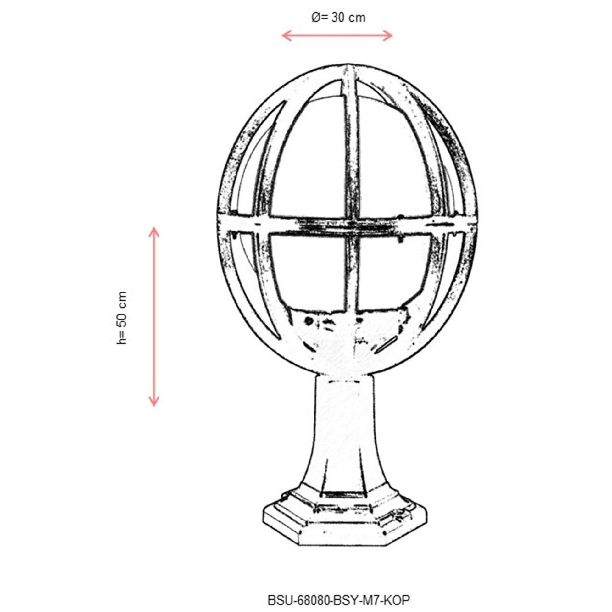 Aplique De Suelo Globo Recto Pantalla Blanca Para Exterior, Abs , Negro, 30x30x50, Casquillo E 27 Max 60 W_2