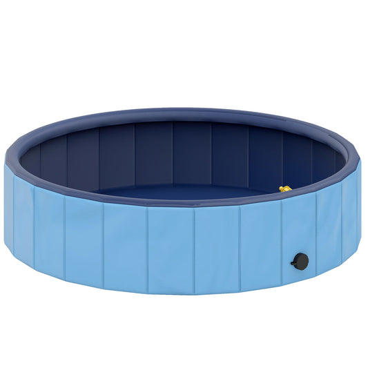 Pawhut Piscina Para Perros Plegable Con Aspersor Antideslizante Resistente Azul_0