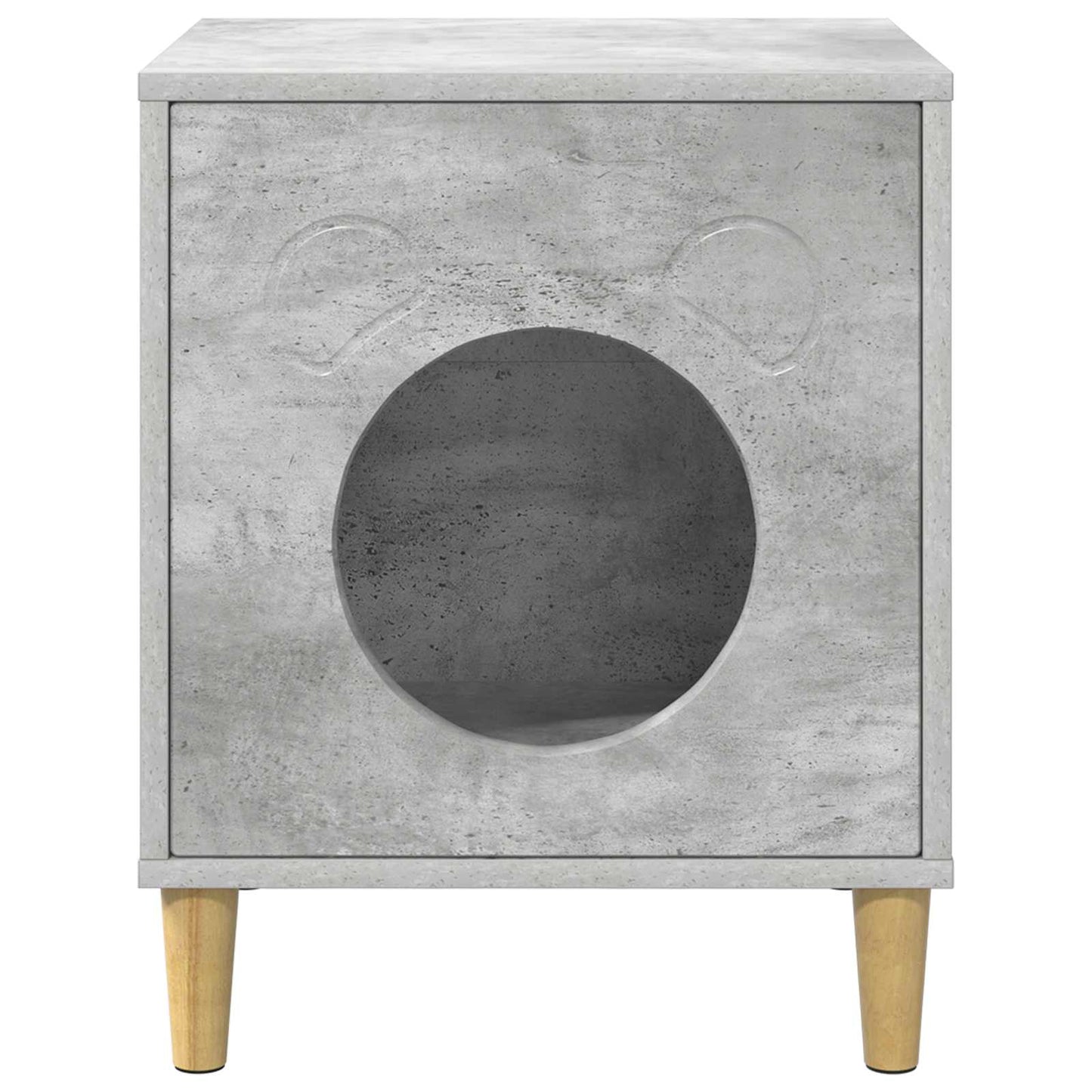 Casa Para Gatos Concreto 42,5 X 40 X 53 Cm Madera De Ingeniería_4