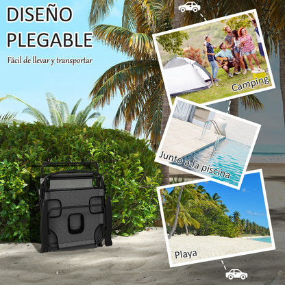 Outsunny 2 Tumbonas Plegables Con Respaldo Ajustable 194x72x31 Cm Gris_4