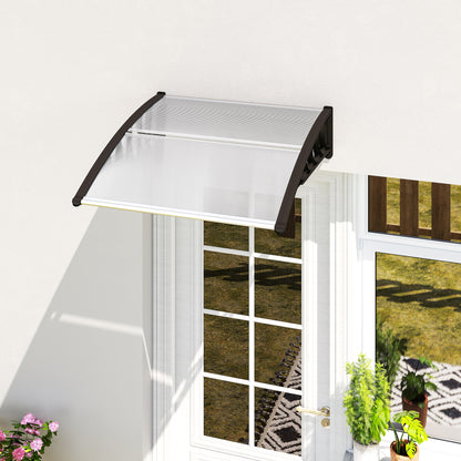Outsunny Marquesina Para Puertas Y Ventanas 103x96,5 Cm Con Regleta De Aluminio_1