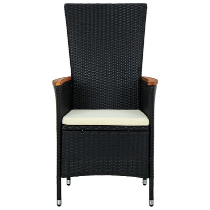 Vidaxl Set Comedor Jardín 9 Pzas Ratán Sintético Y Madera Acacia Negro_3