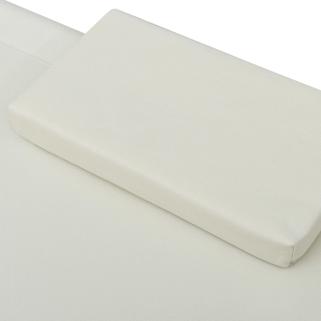 Vidaxl Tumbona De Jardín De Acero Color Crema 200x90 Cm_4
