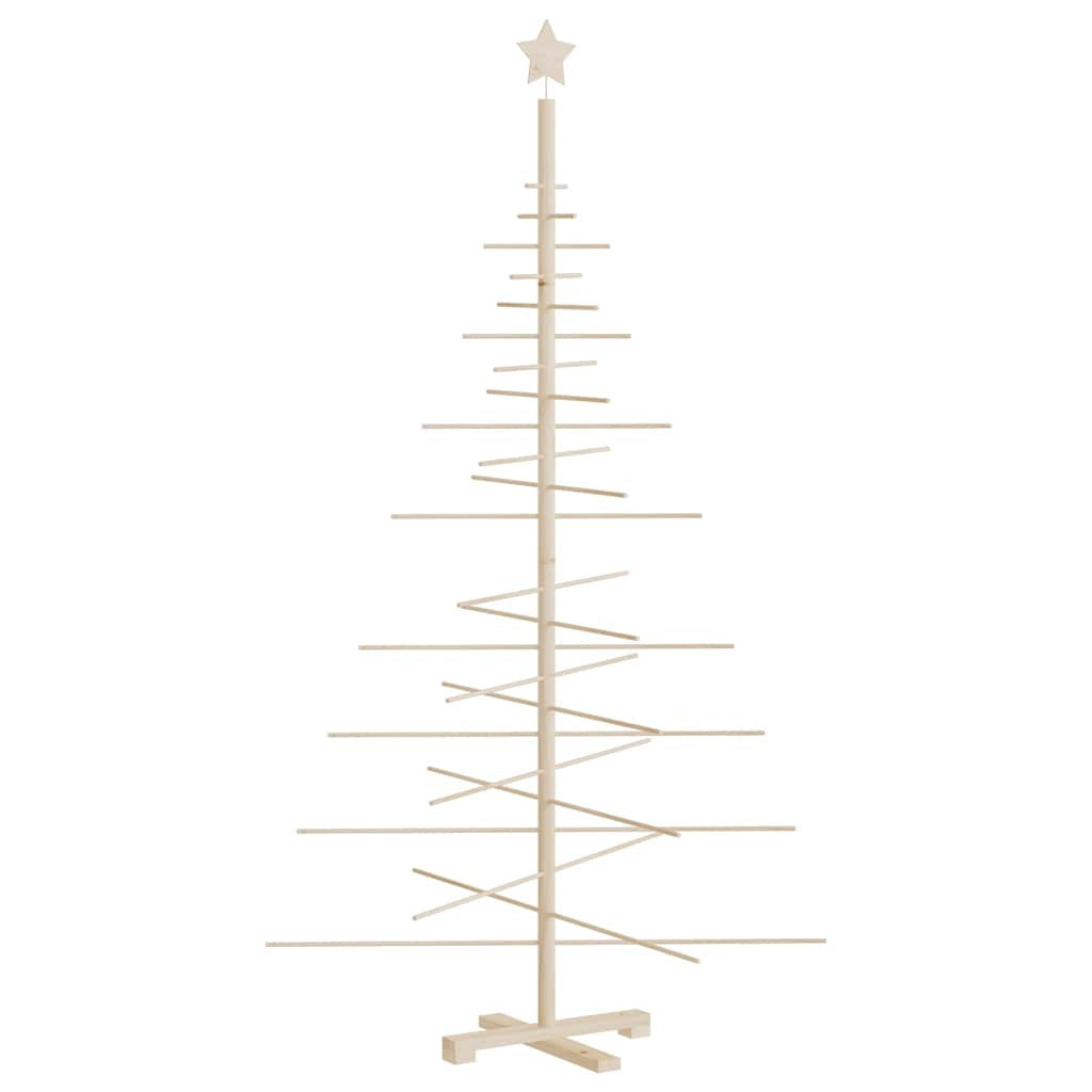 Vidaxl Árbol De Navidad De Madera De Adorno Madera Maciza Pino 180 Cm_0