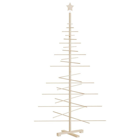Vidaxl Árbol De Navidad De Madera De Adorno Madera Maciza Pino 180 Cm_0