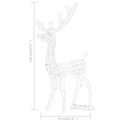 Vidaxl Adorno Reno De Navidad Acrílico Blanco Frío 140 Leds 120 Cm_2