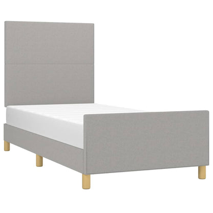 Estructura De Cama Con Cabecero De Tela Gris Claro 80x200 Cm / Vetonek_5