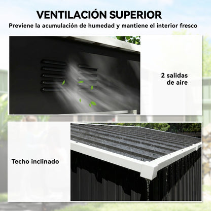 Outsunny Caseta De Jardín Exterior 1,37 M² Con Puerta Con Pestillo Y Ventilación_5