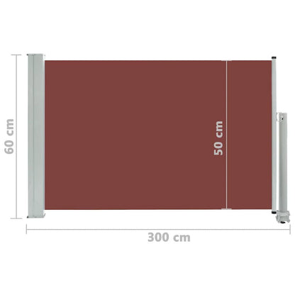 Vidaxl Toldo Lateral Retráctil De Jardín Marrón 60x300 Cm_2