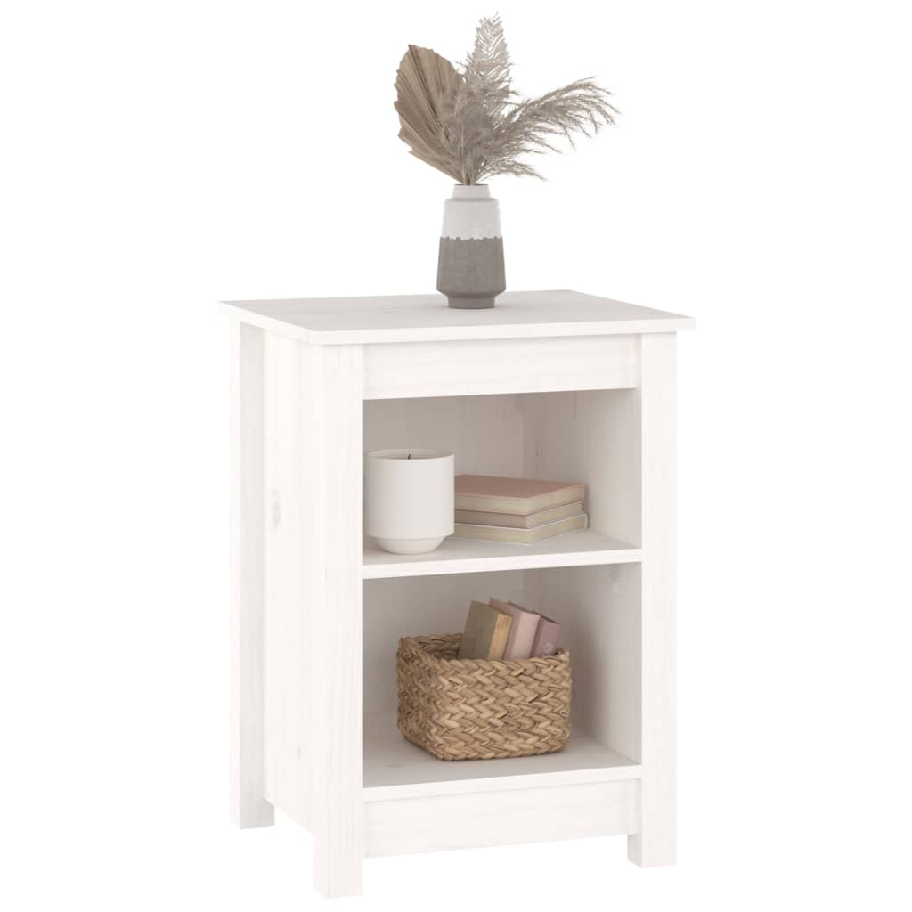 Mesitas De Noche 2 Uds Madera Maciza De Pino Blanco 40x35x55 Cm_4