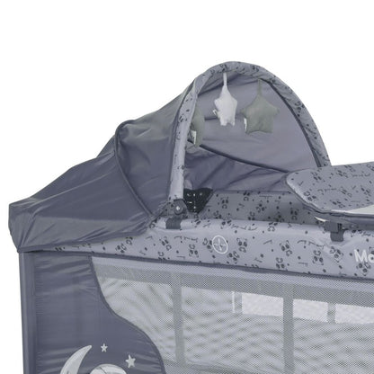 Cuna De Viaje Moonlight Plus (2 Niveles) Cool Grey Pandas_3