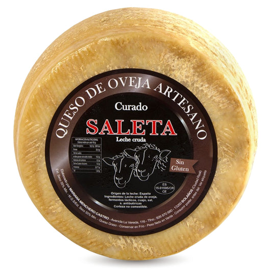 Saleta® Queso Curado Entero De Oveja (2,2 Kg) | Elaboración Artesana Quesos De La Mancha_0