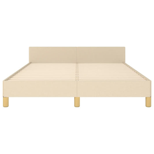 Estructura De Cama Con Cabecero De Tela Color Crema 140x190 Cm / Vetonek_0