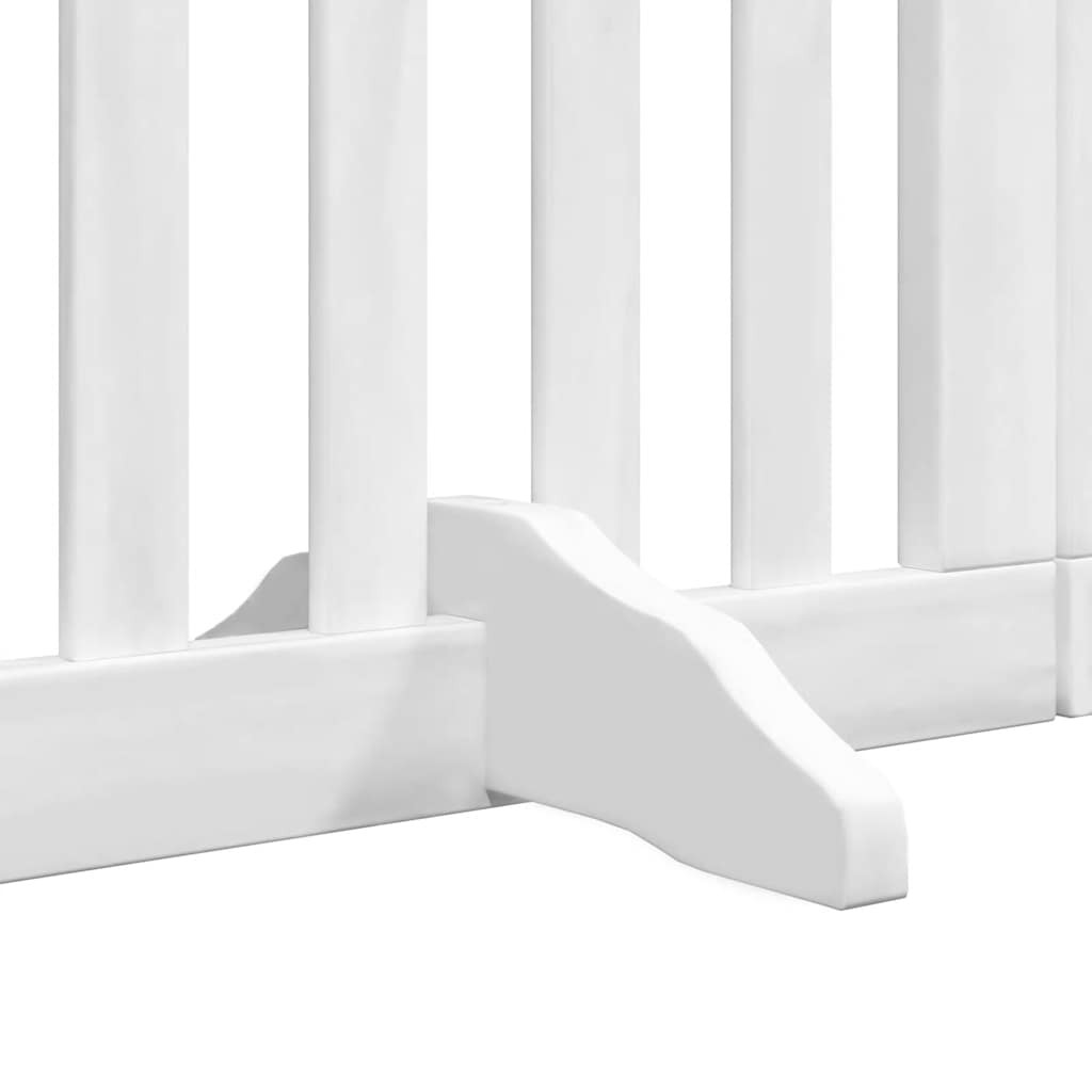 Vidaxl Puerta De Perros Plegable 15 Paneles Madera Álamo Blanca 750 Cm_4