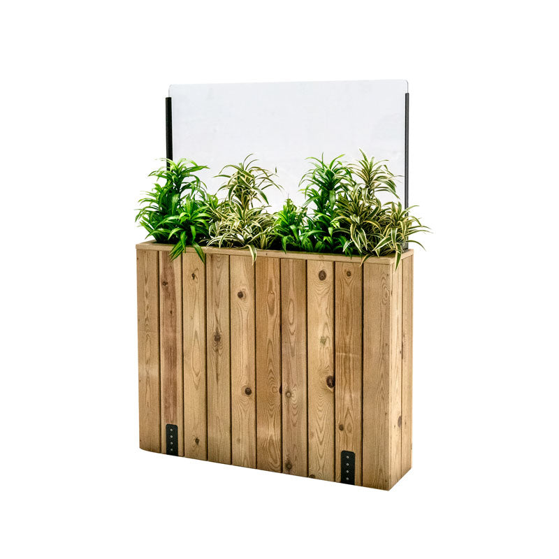Jardinera Alta De Madera Con Cortavientos 60 Cm 100x24x80 Cm Hortalia_0