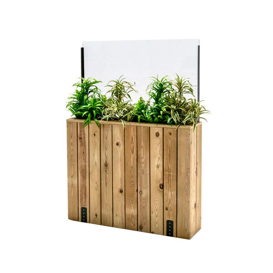 Jardinera Alta De Madera Con Cortavientos 60 Cm 100x24x80 Cm Hortalia_0
