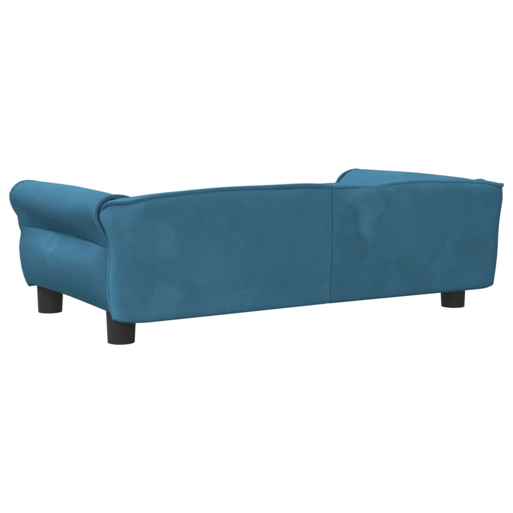 Cama Para Perros De Terciopelo Azul 95x55x30 Cm / Vetonek_4