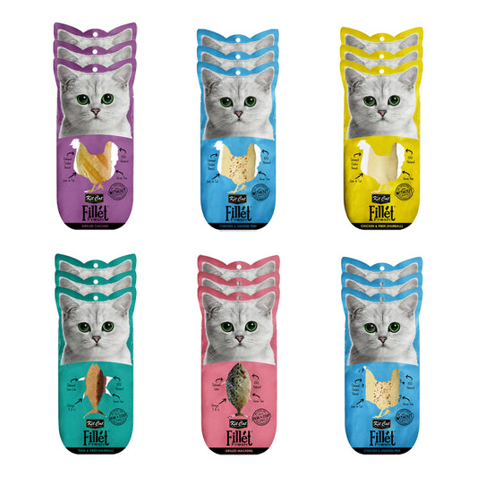 Kit Cat FilletFresh - Pack Degustación 18 ud Snack natural para gatos