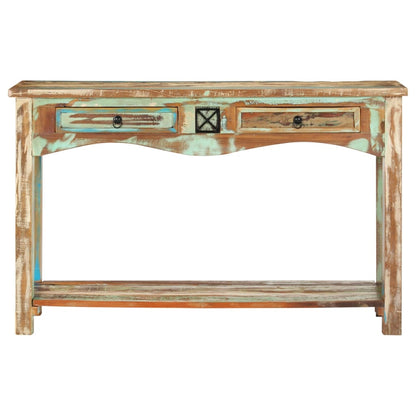 Mesa Consola Madera Maciza Reciclada 120x40x75 Cm_0