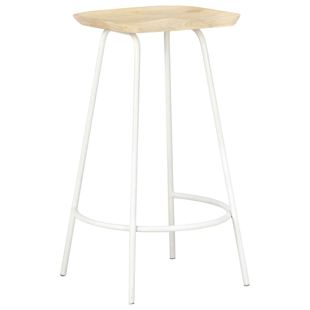 Taburetes De Cocina 2 Unidades Madera Maciza De Mango_0