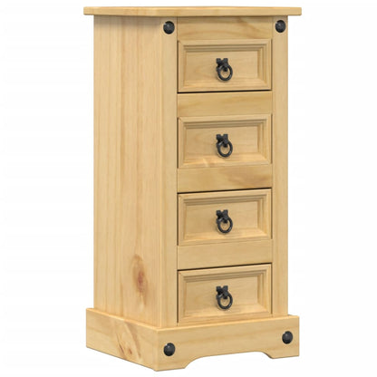 Mesita De Noche Corona Madera Maciza De Pino 35x32,5x74 Cm_0