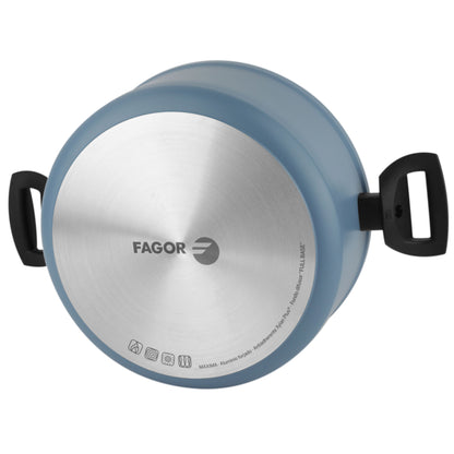 Batería Cocina Inducción 8 Piezas, Antiadherente Sin Pfoa, Aluminio Forjado, Cazuelas Sartenes Fagor Maxima Azul_5