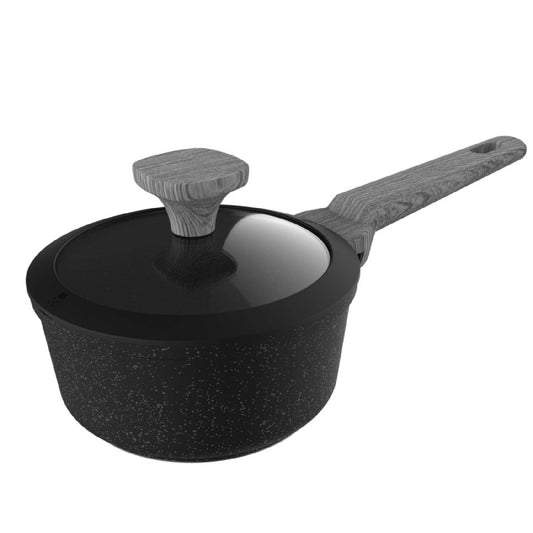 Cazo Polka Exclusive 16 Pot Wood&rock. Diámetro 16 Cm, Mango Frío De Baquelita, Aluminio Forjado, Revestimiento Antiadherente Teflon, Apta Para Lava_0