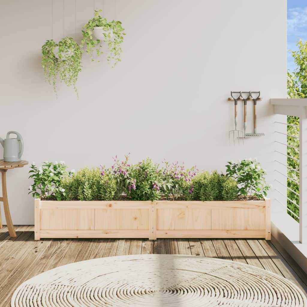 Jardinera De Madera Maciza De Pino 180x31x31 Cm_2