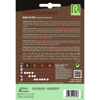 Semillas Pimiento Picante Boule De Feu Rocalba