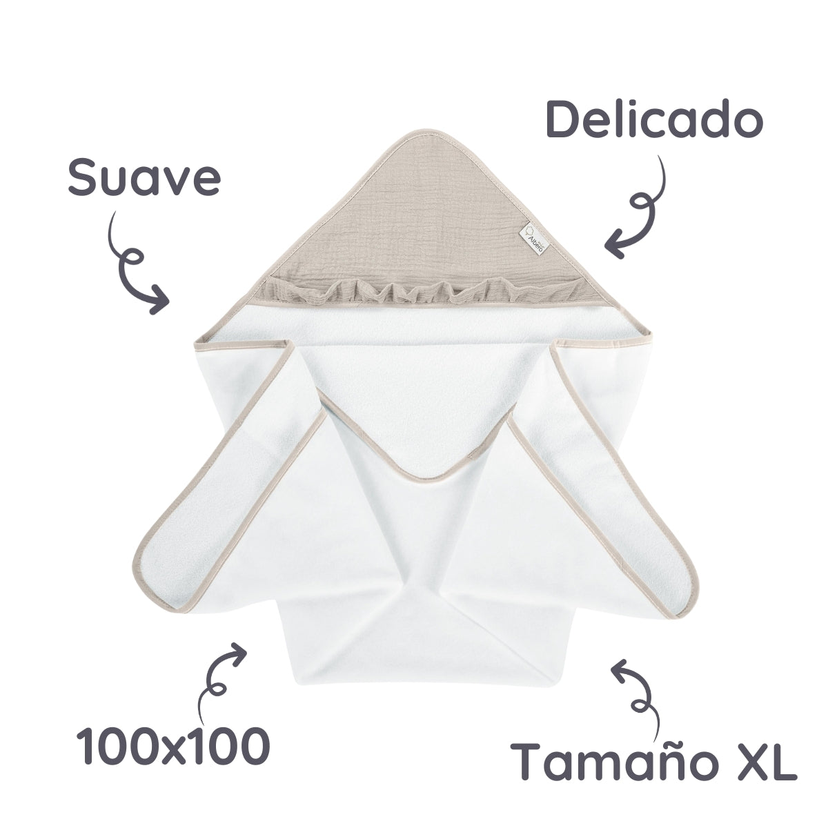 Maxicapa De Baño Para Bebés Cotton Color Beige_3