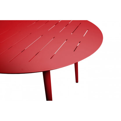 Inari Mesa De Jardín Ovalada De Aluminio Rojo Para 6 Personas 180x120xh75cm- Mobiliario De Jardín_1