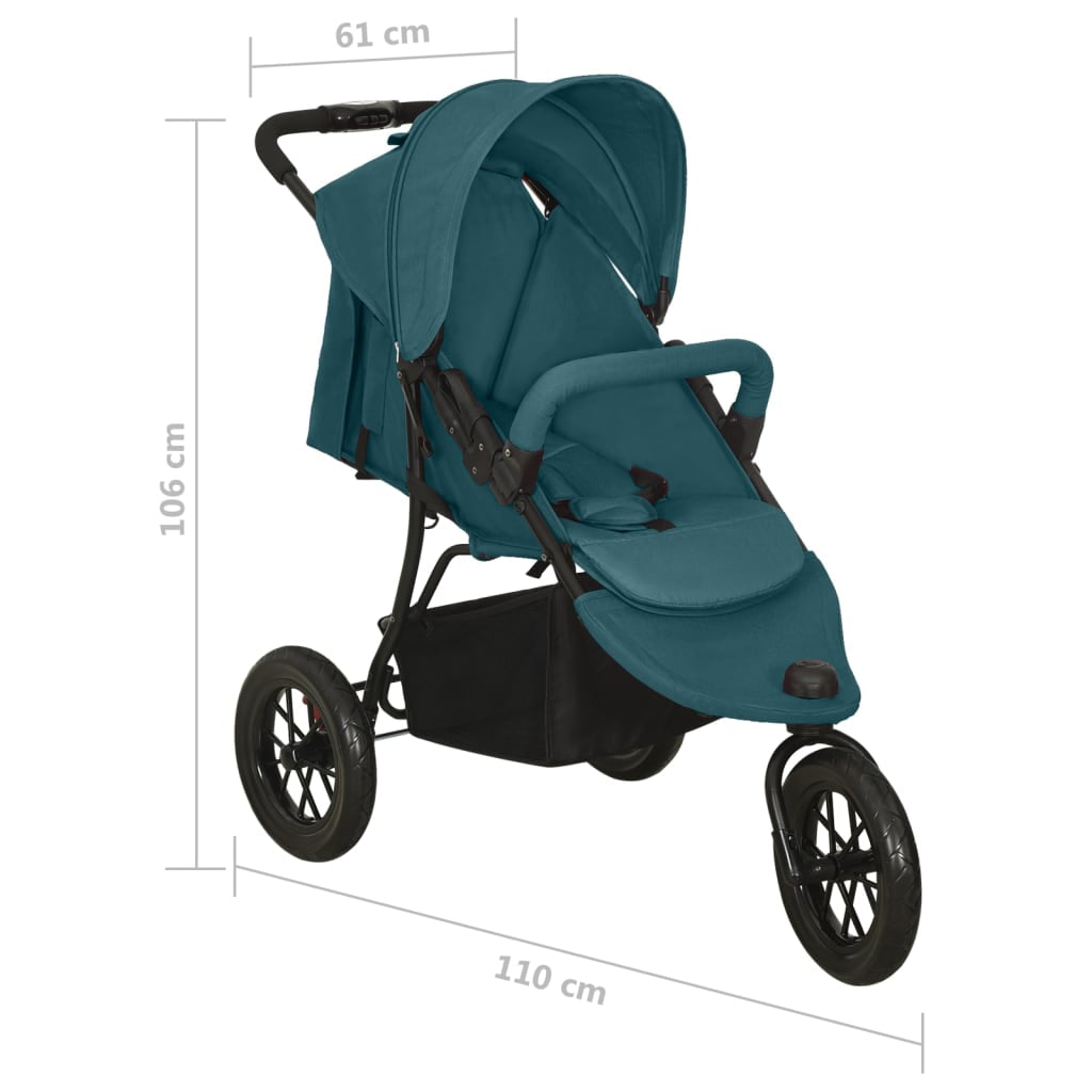 Vidaxl Cochecito De Bebé De Acero Verde_2