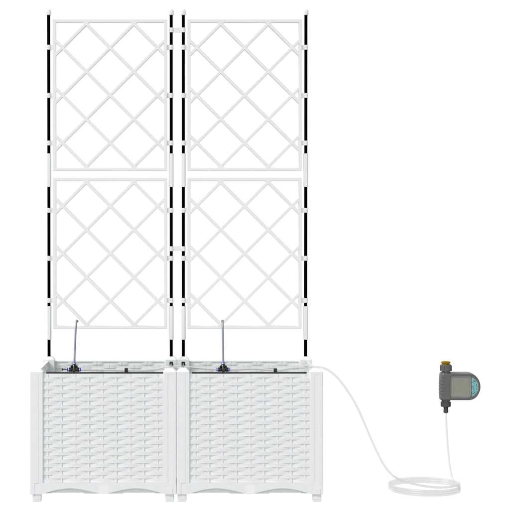 Macetero De Jardín 2 Uds. Blanco 80 X 40 X 142 Cm Pp_5