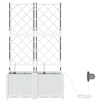 Macetero De Jardín 2 Uds. Blanco 80 X 40 X 142 Cm Pp_5