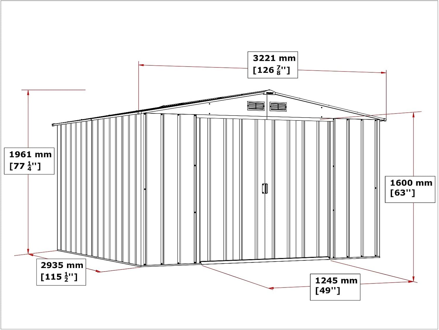 Duramax - Caseta Jardín - Eco Javea 10x10 - Metal - Color Gris Antracita_4
